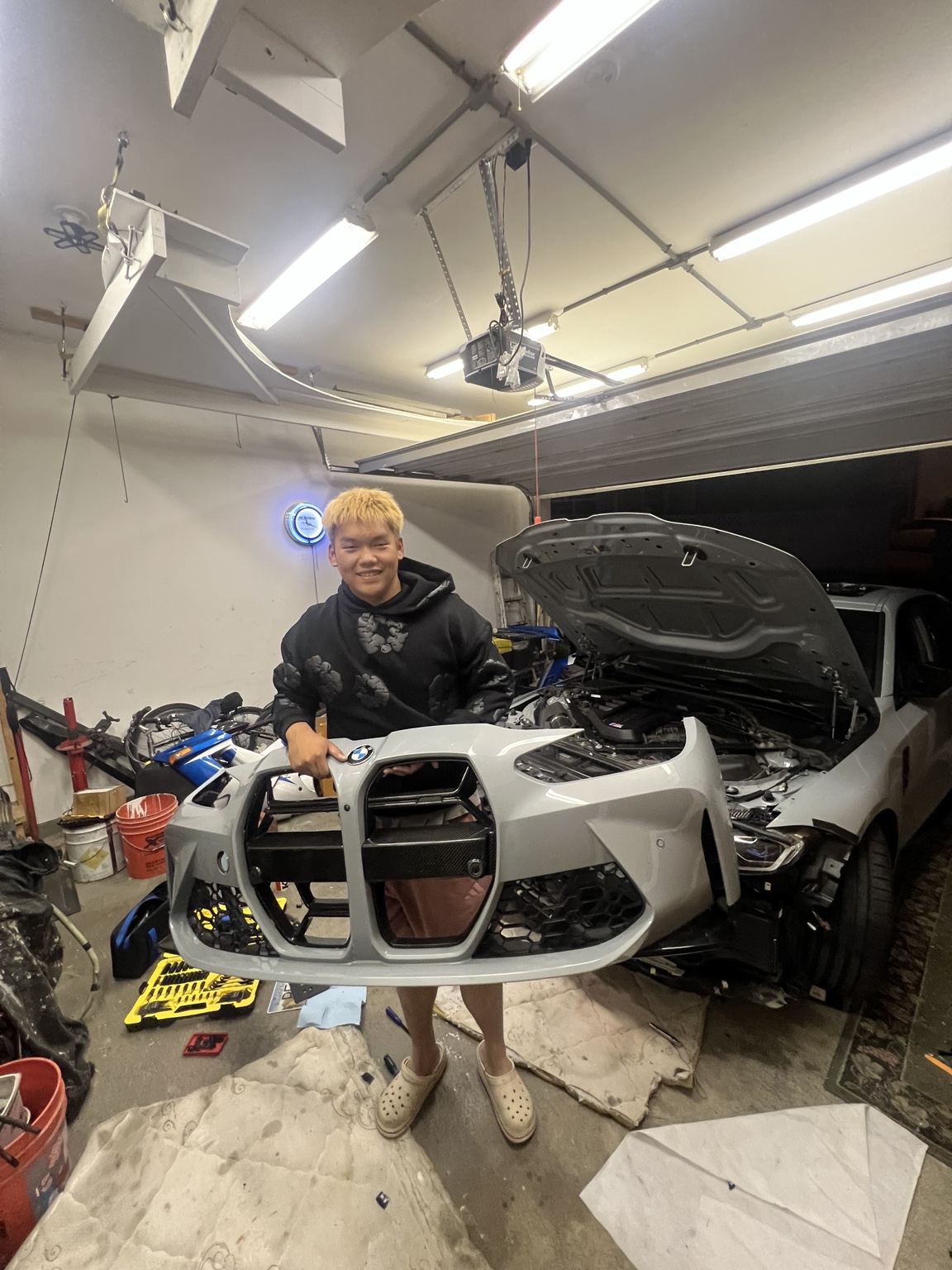 BMW front bumper installation