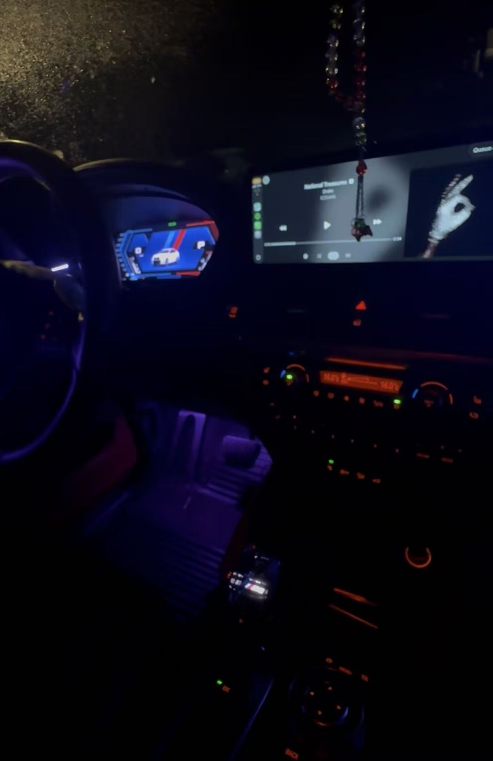 Digital cluster at night
